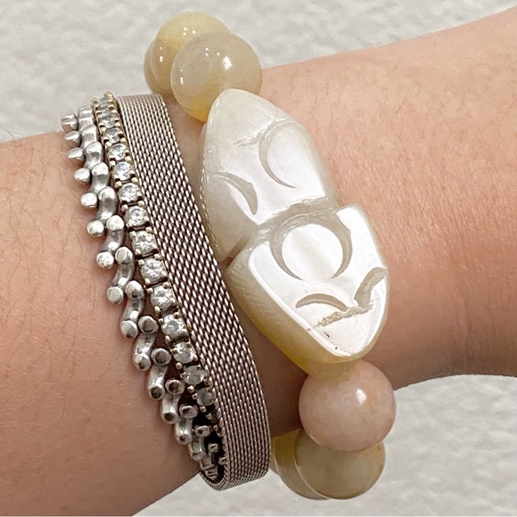 Handmade Pi Xiu Moonstone Natural Gemstone Lucky Bracelet One Size - Picture 7 of 12